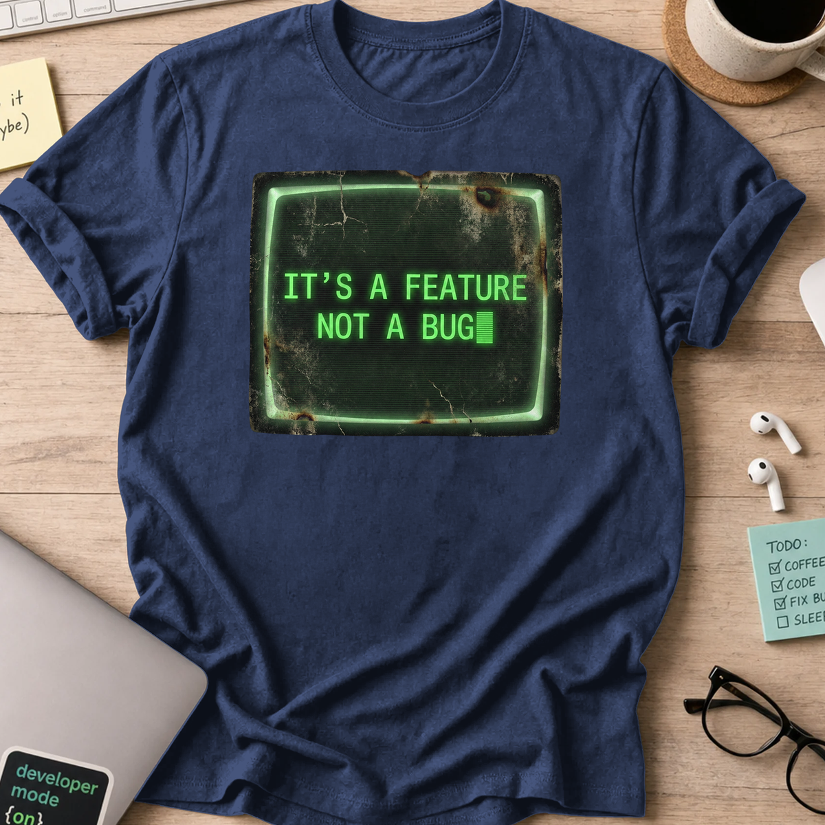 it's a feature not a bug shirt - Navy