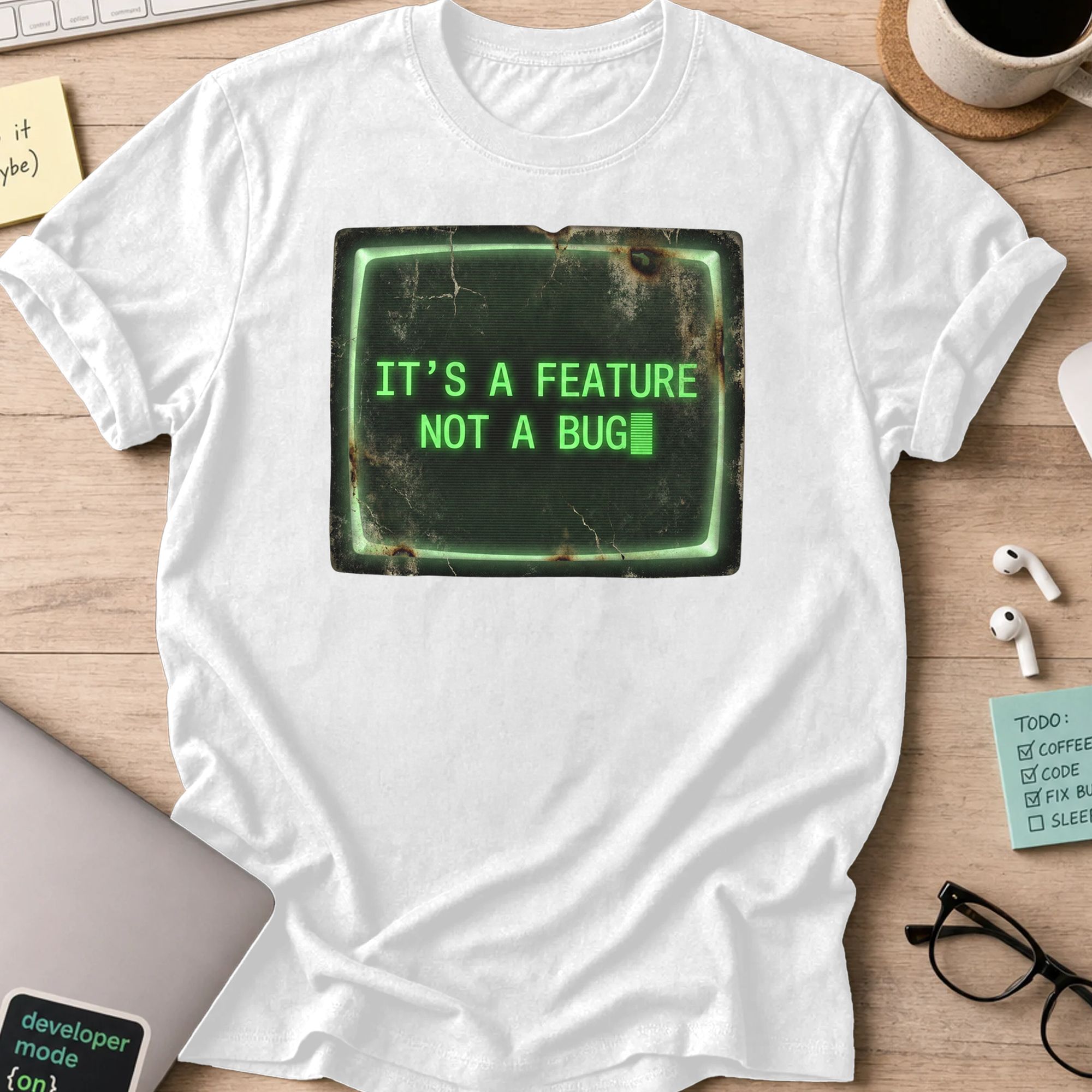 it's a feature not a bug shirt - White
