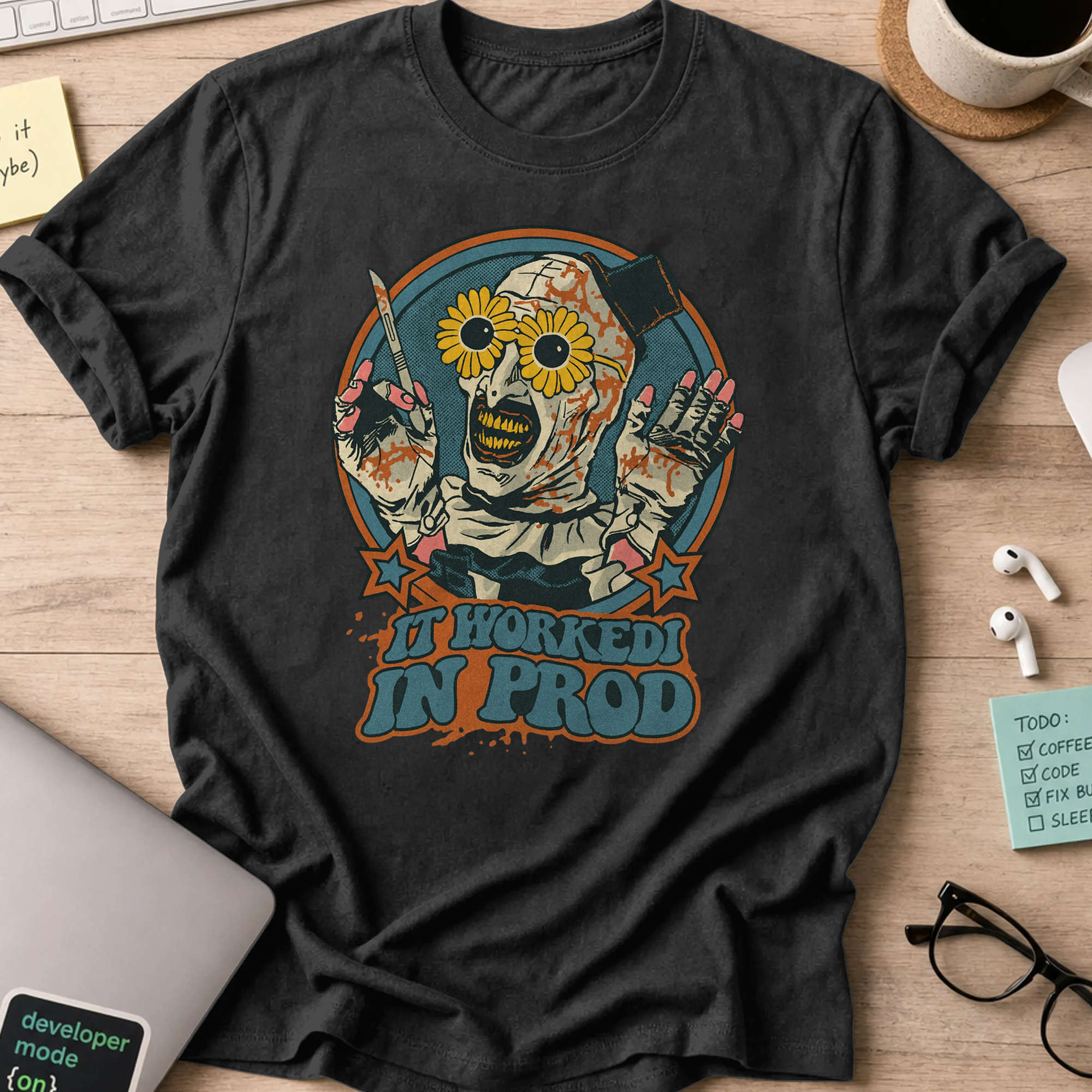 it worked in prod shirt - Black