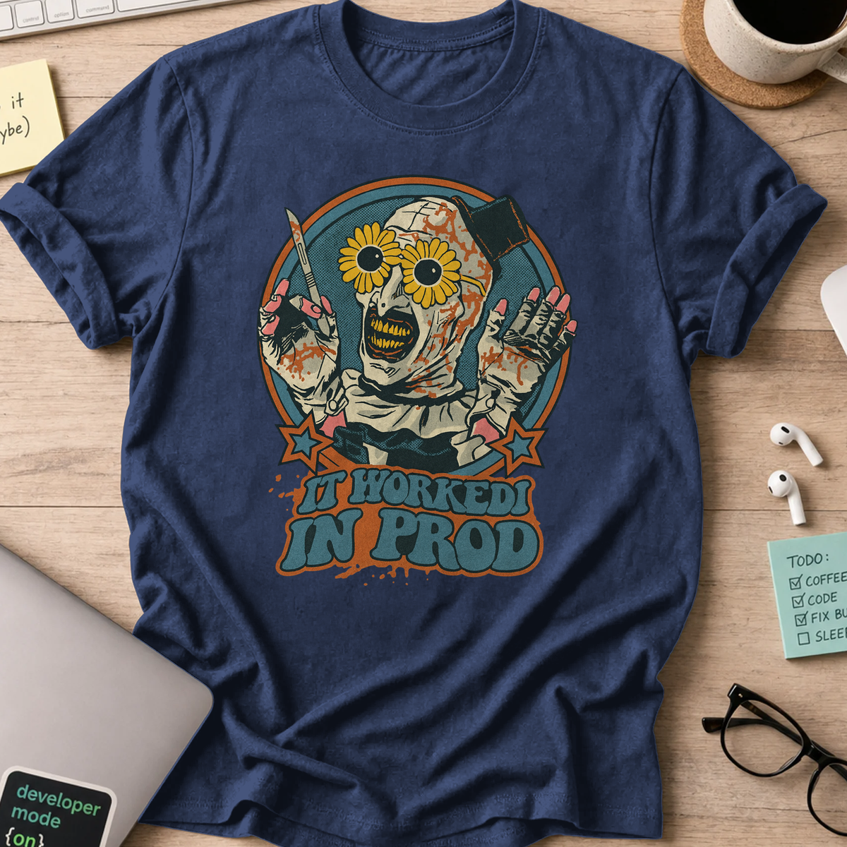 it worked in prod shirt - Navy