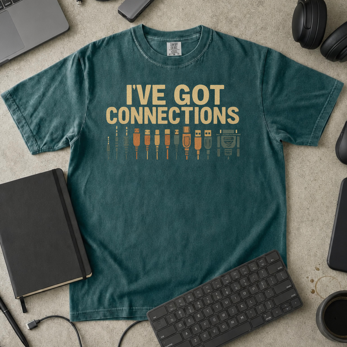 i've got connections Premium Shirt — blue spruce Premium Shirt mock-up