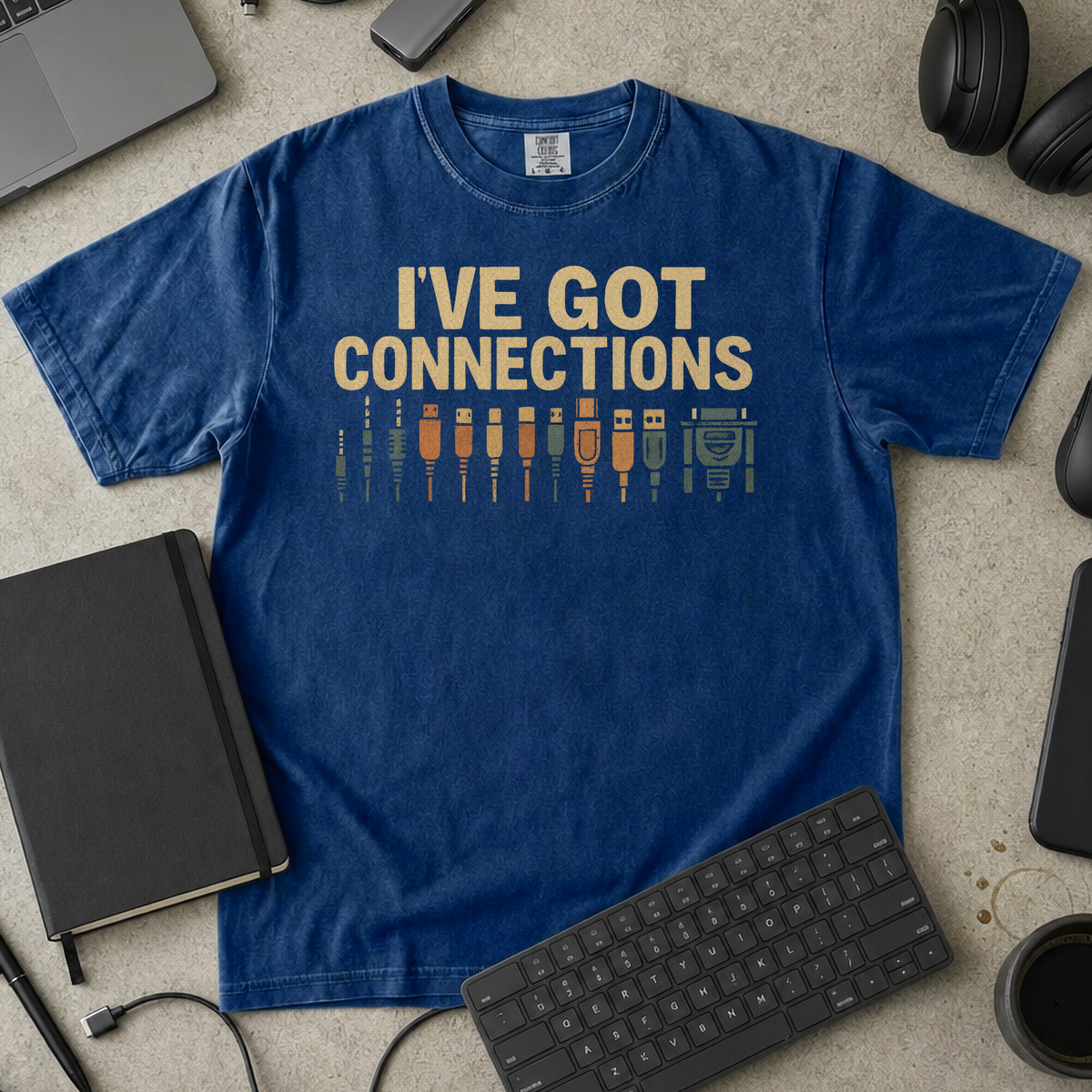 i've got connections Premium Shirt — true navy Premium Shirt mock-up