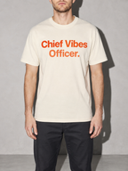 Chief Vibes Officer Graphic IT Nerd T-Shirt — Ivory zoom