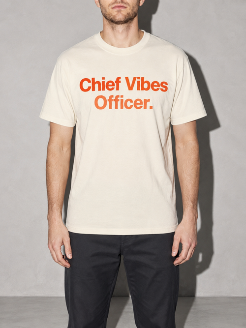 Chief Vibes Officer Graphic IT Nerd T-Shirt — Ivory zoom