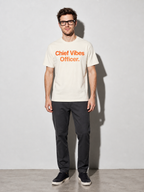 Chief Vibes Officer Graphic IT Nerd T-Shirt — Ivory full