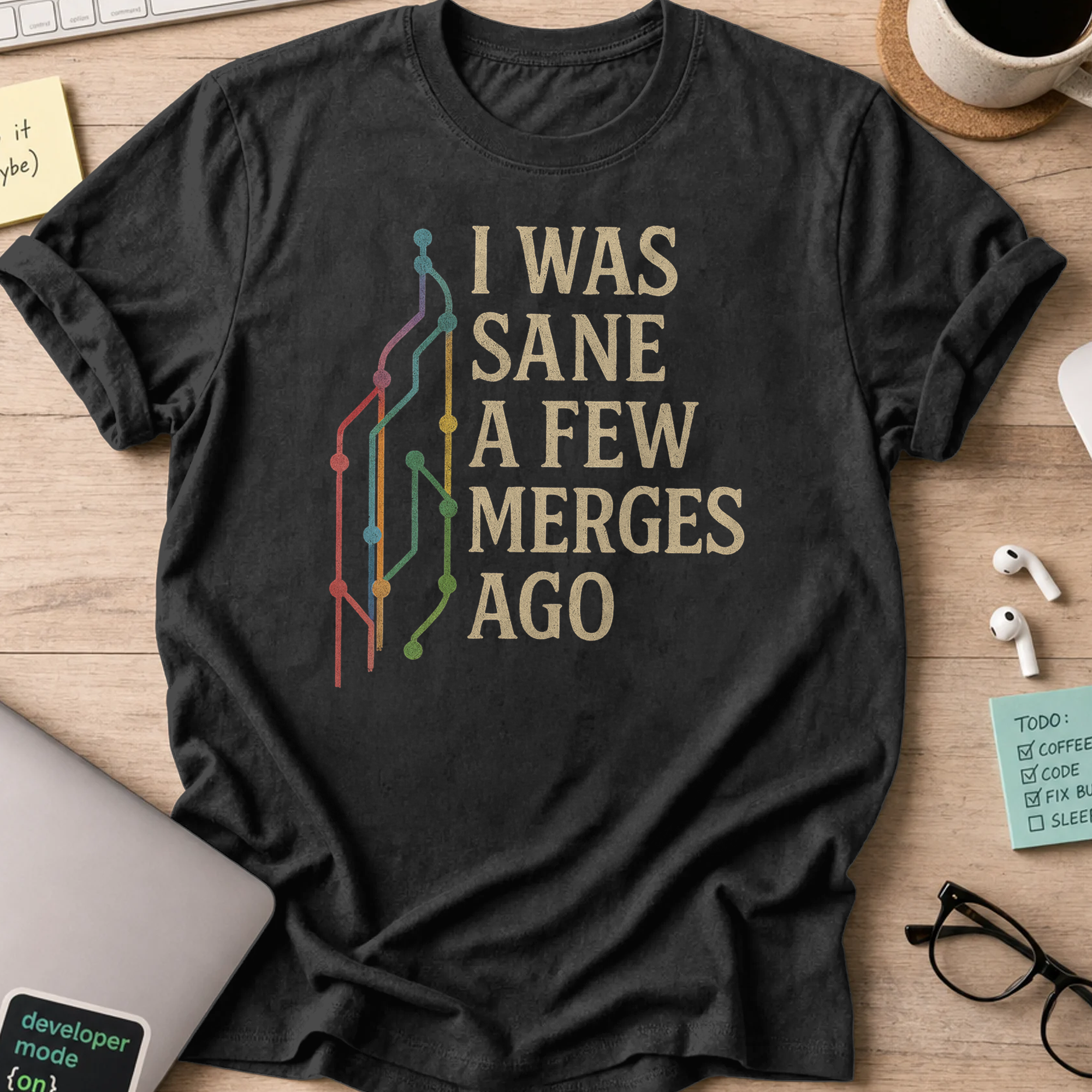 i was sane few merges ago shirt - Black