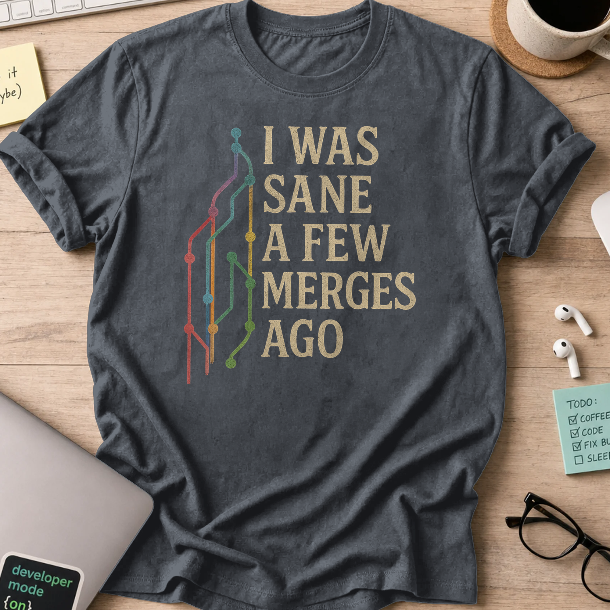 i was sane few merges ago shirt - Dark Heather