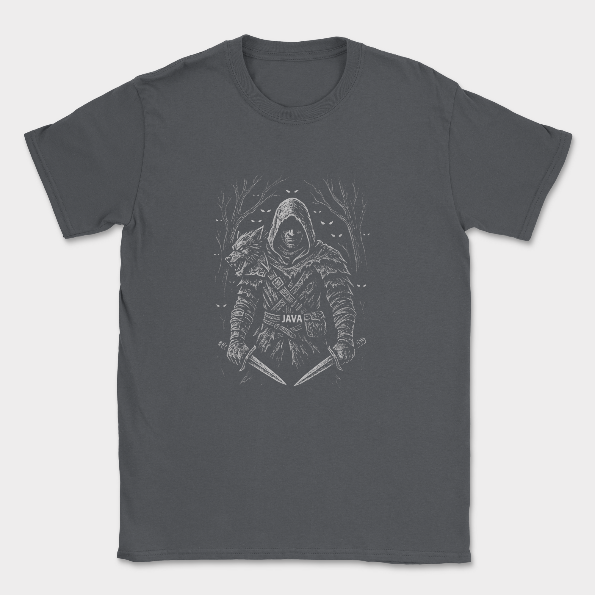 java warrior shirt — Dark Heather Grey