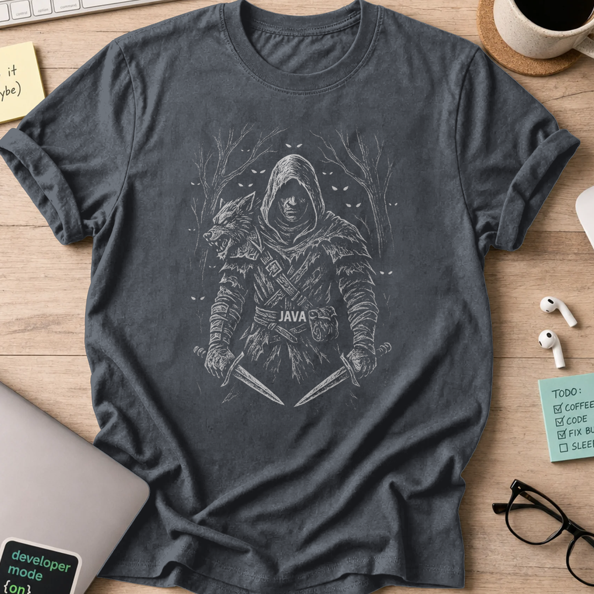 java warrior shirt - Dark Heather