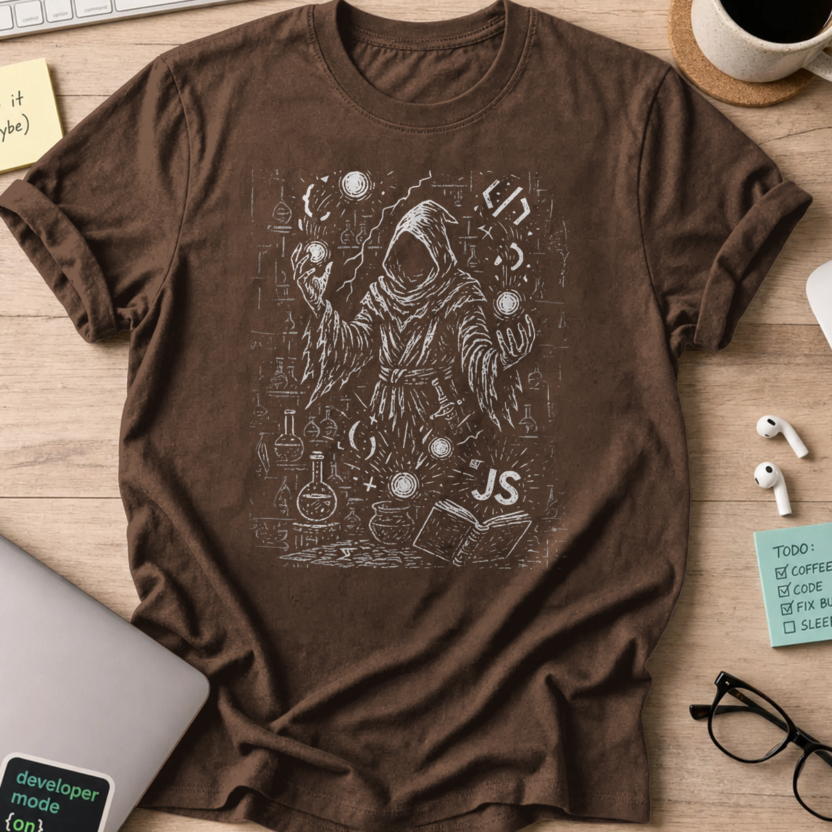 js alchemist shirt - Dark Chocolate