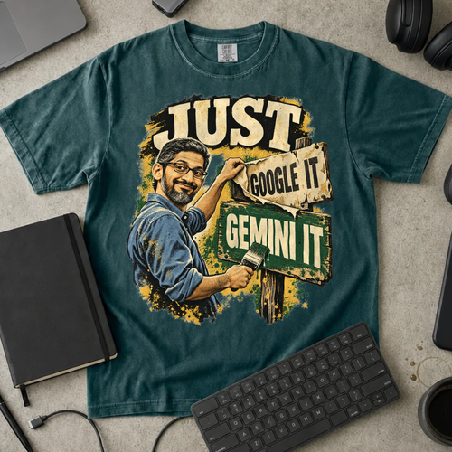 Just Gemini It Shirt — Blue Spruce Comfort Colors 1717 flat lay