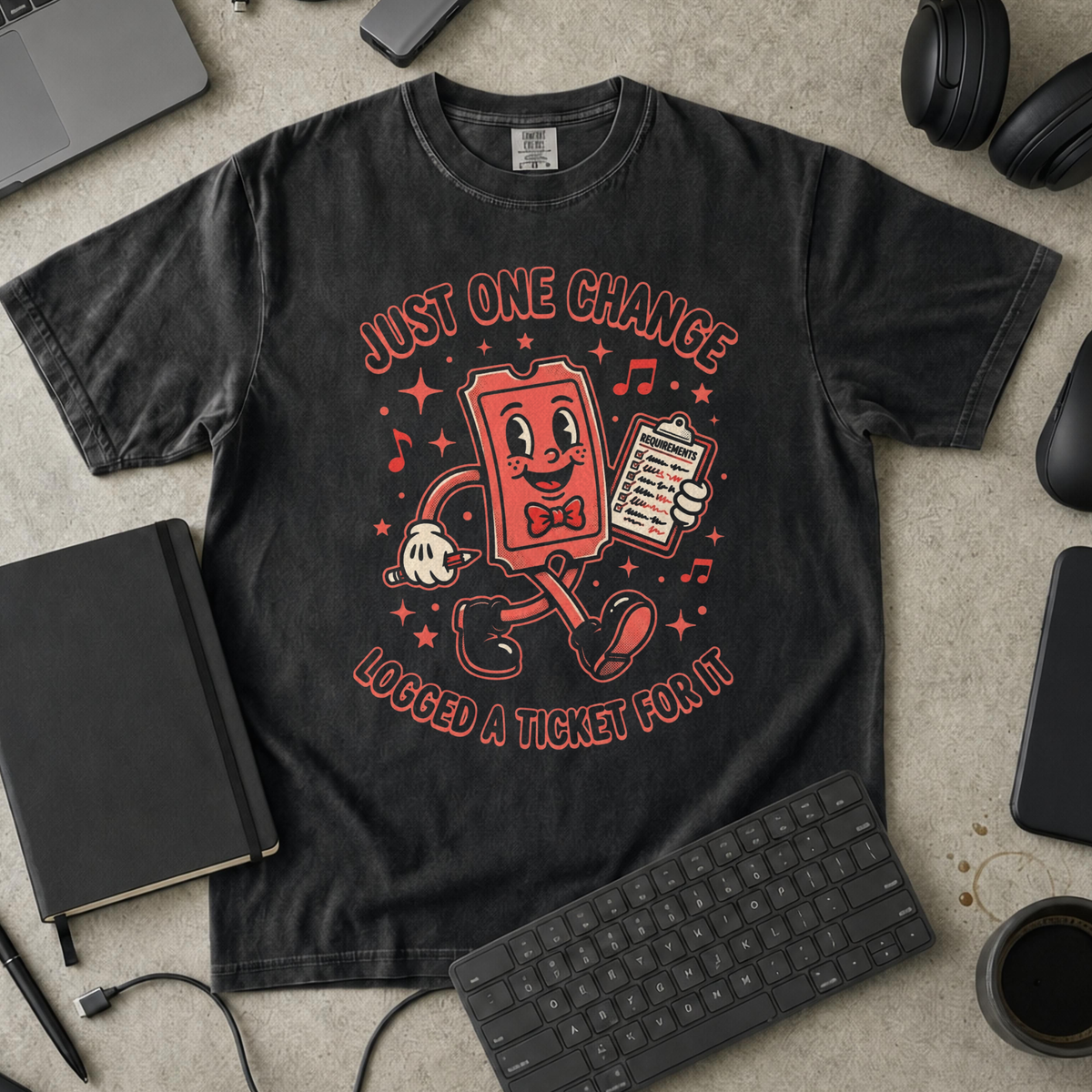 Just One Change Premium Shirt — black Premium Shirt mock-up
