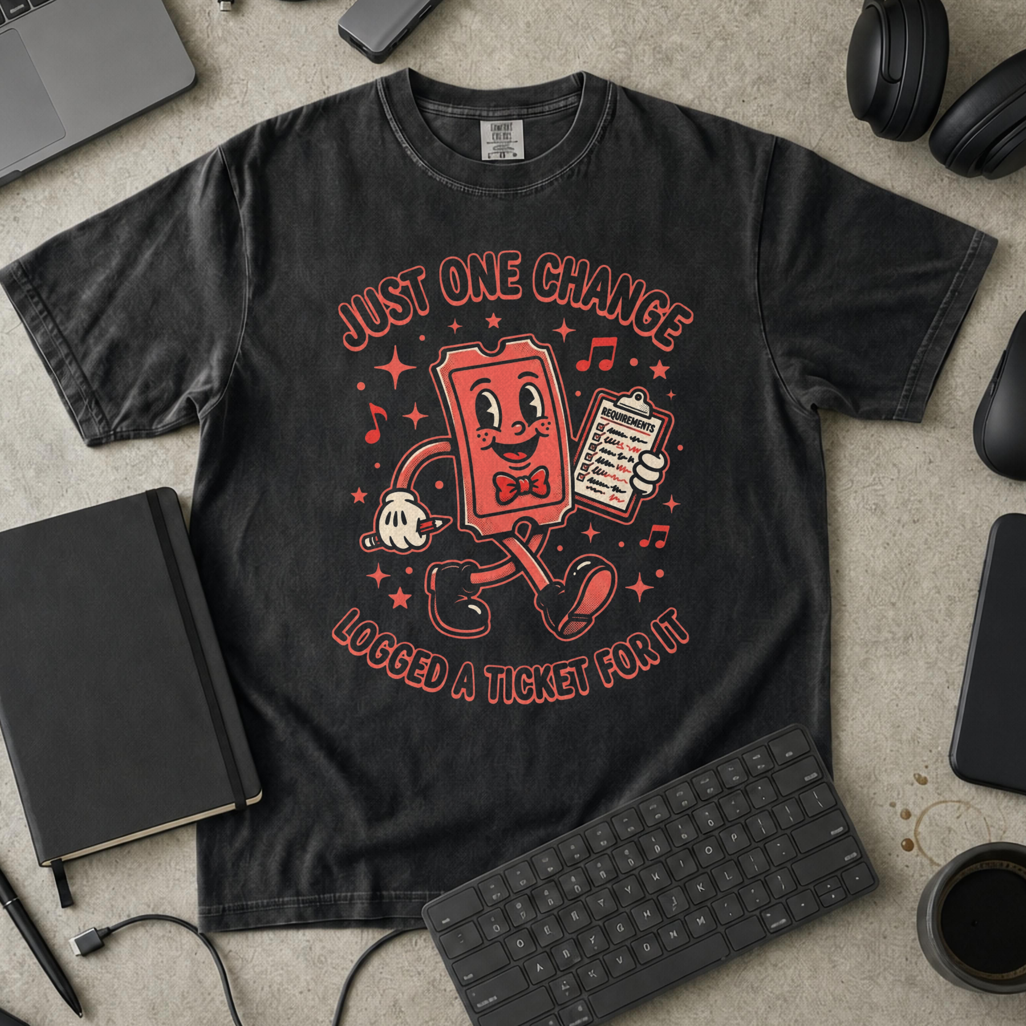 Just One Change Premium Shirt — black Premium Shirt mock-up