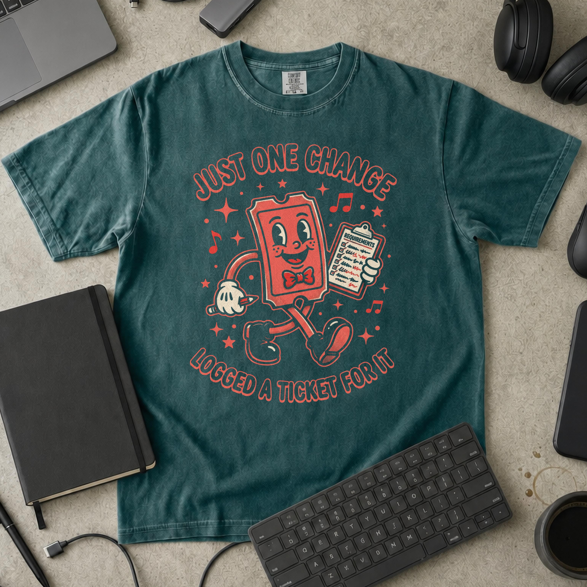 Just One Change Premium Shirt — blue spruce Premium Shirt mock-up