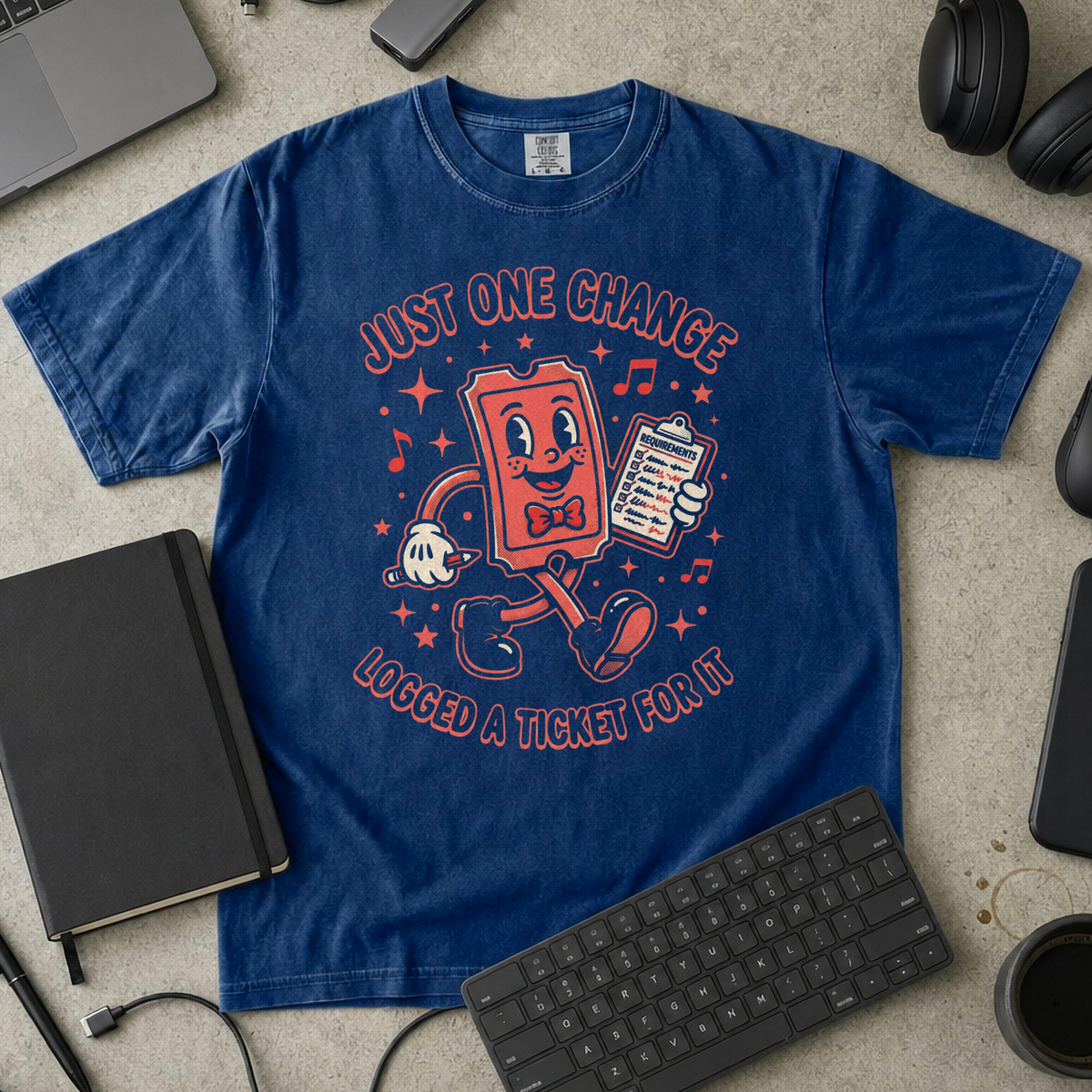 Just One Change Premium Shirt — true navy Premium Shirt mock-up