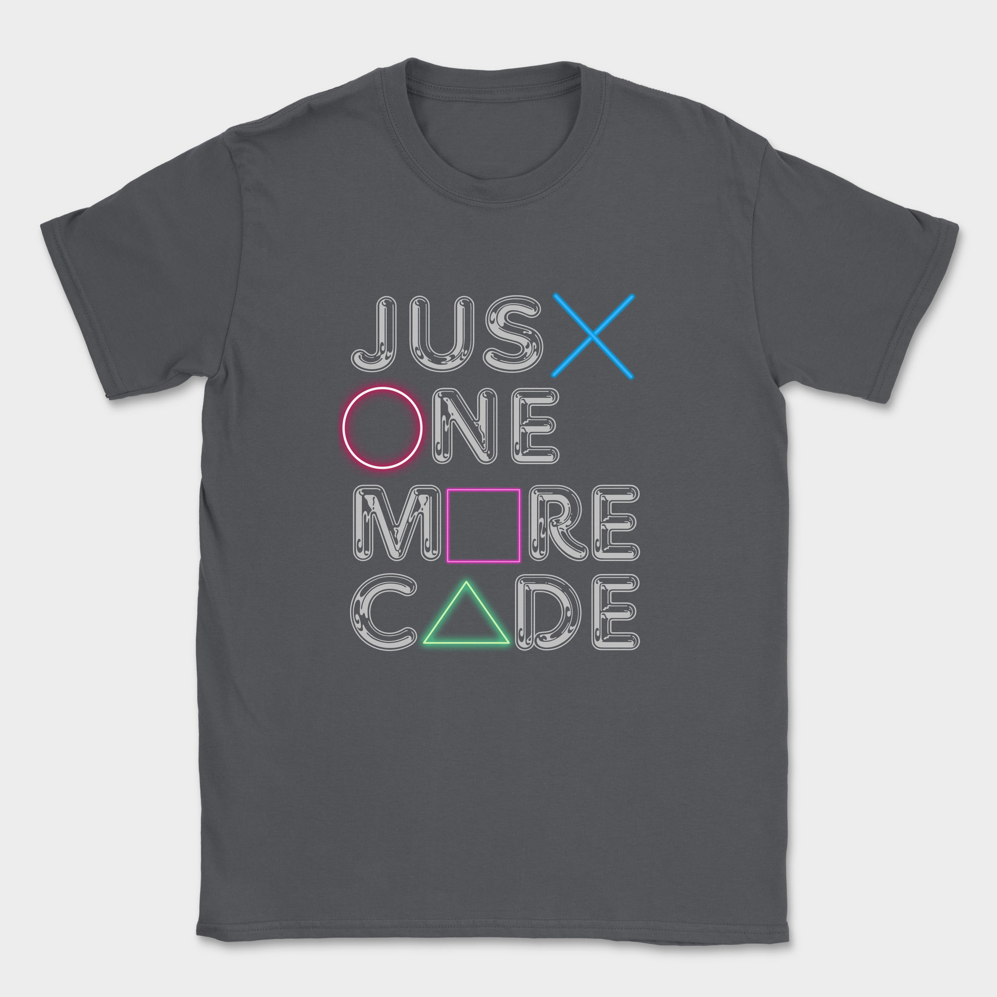 just one more code shirt — Dark Heather Grey