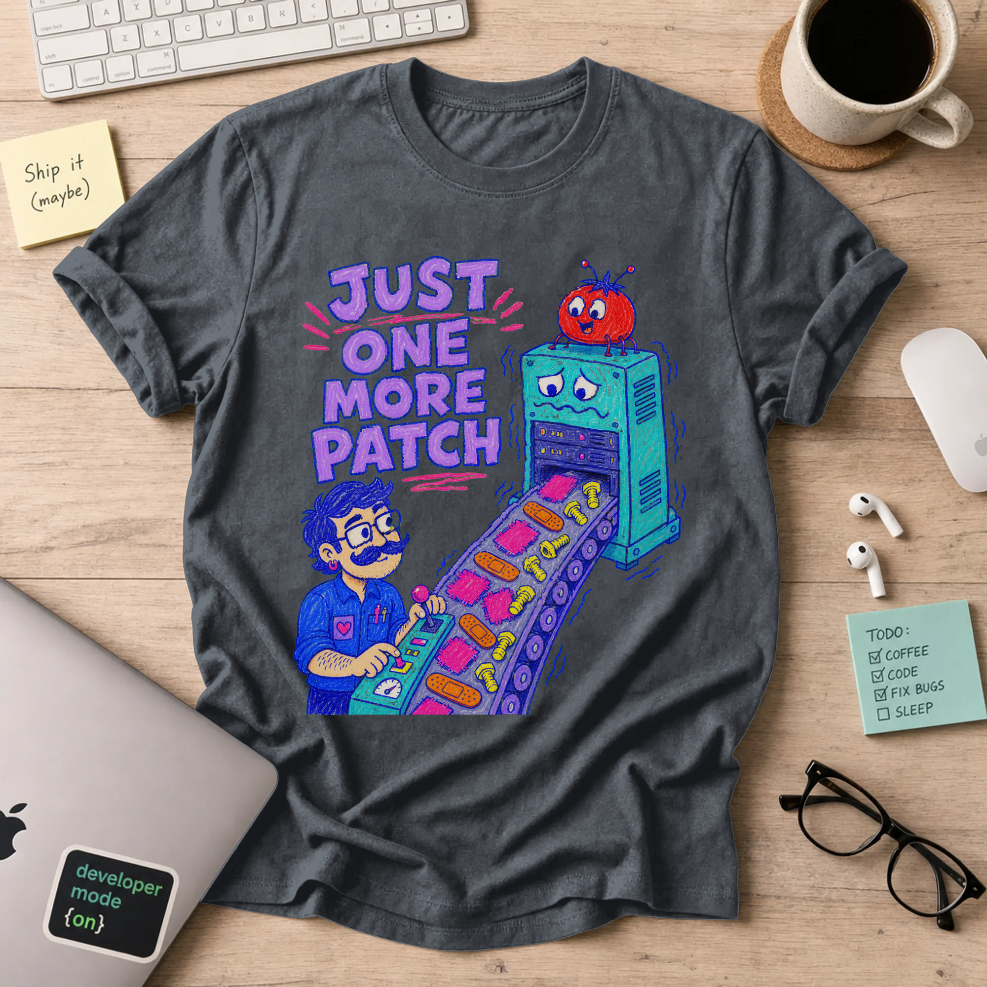 Just One More Patch Shirt — Dark Heather