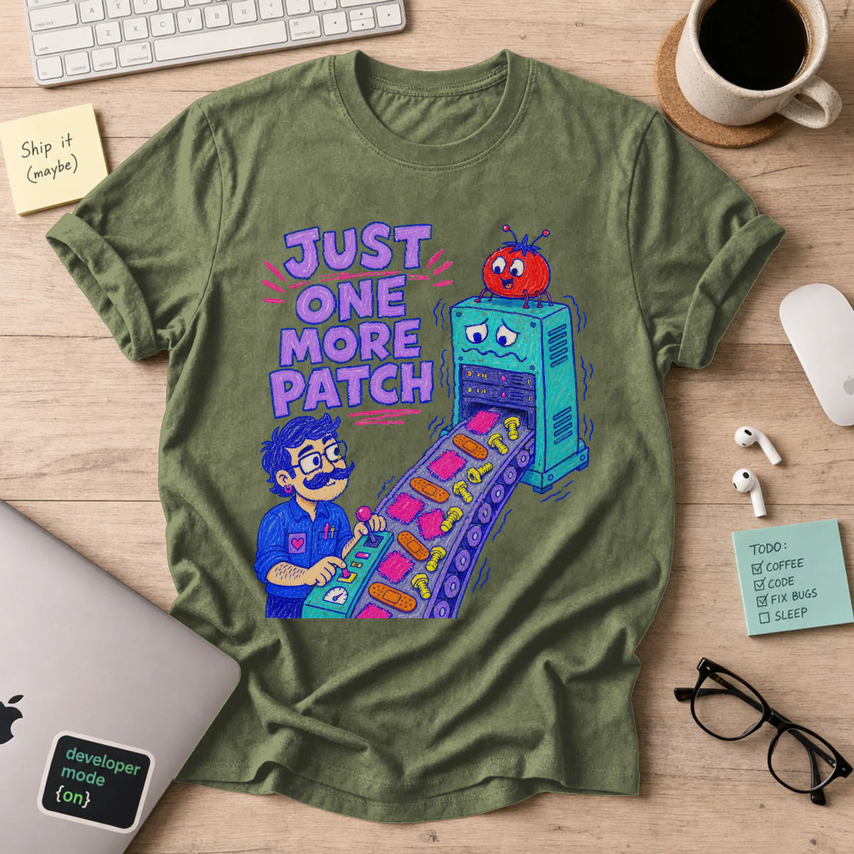 Just One More Patch Shirt — Military Green