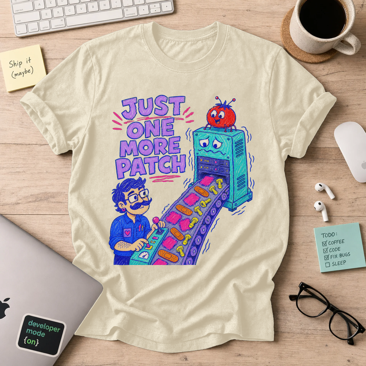 Just One More Patch Shirt — Natural