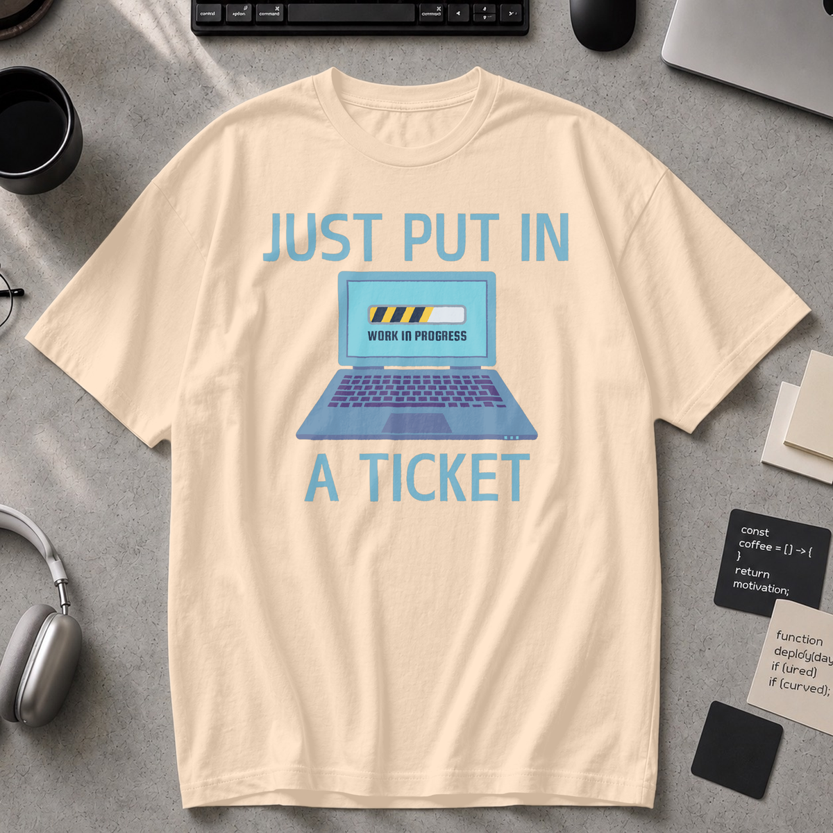 just put in a ticket Premium Shirt - Ivory