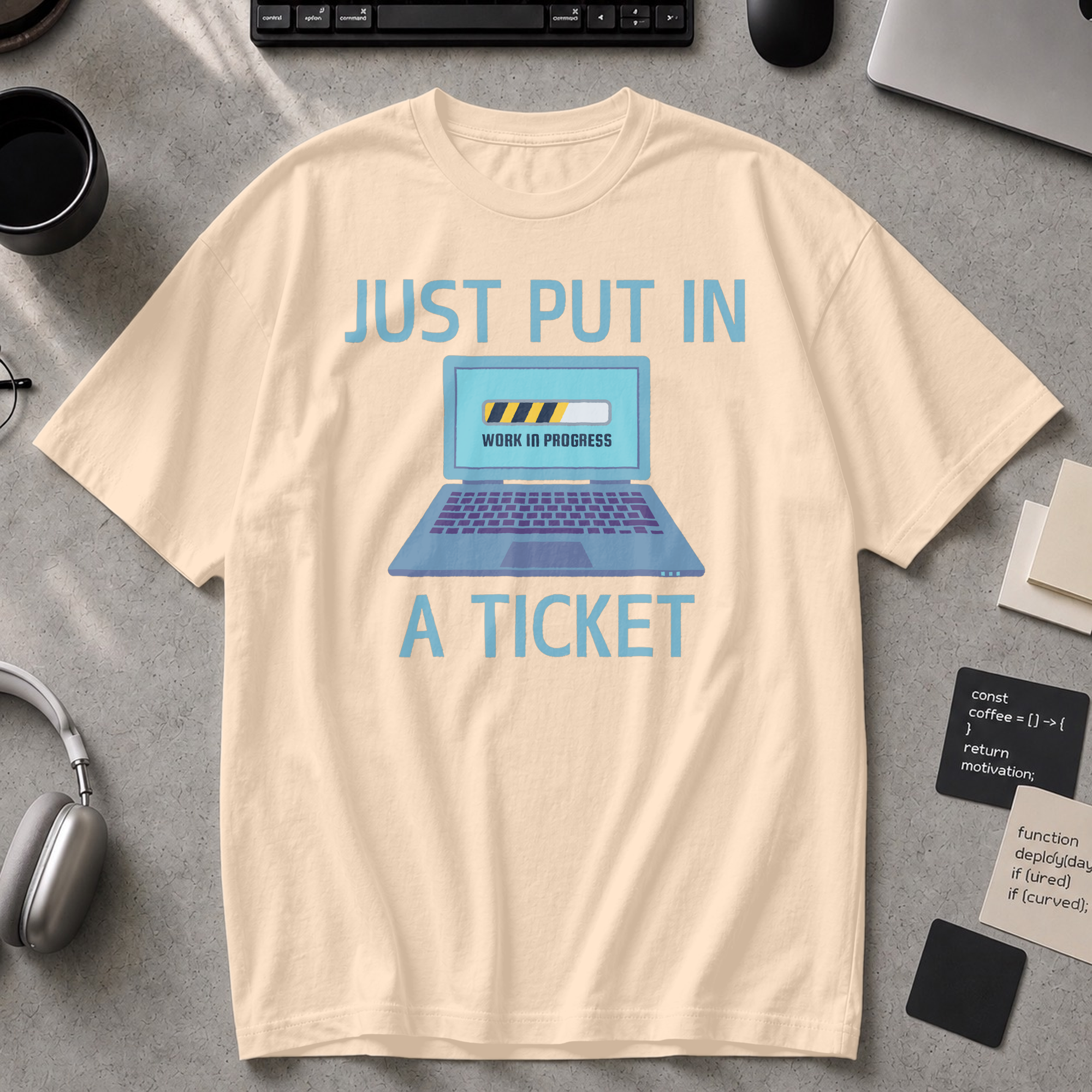 just put in a ticket Premium Shirt - Ivory