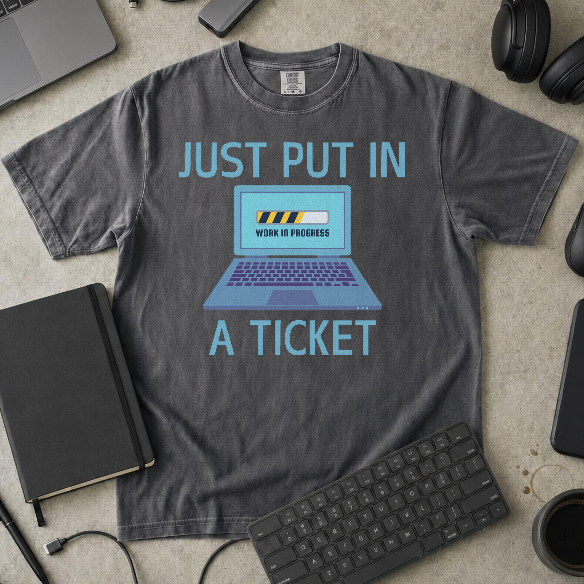 just put in a ticket Premium Shirt — pepper Premium Shirt mock-up