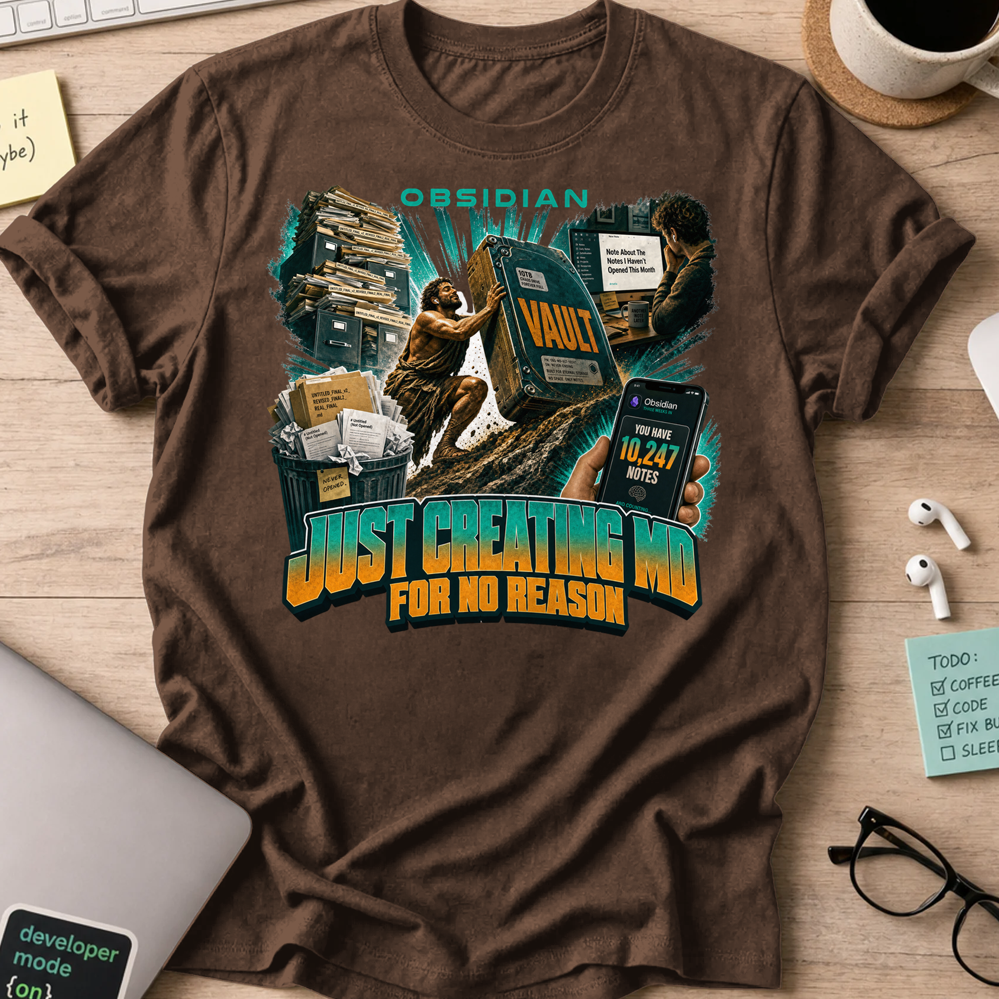 Just Creating MD for No Reason Shirt - Dark Chocolate
