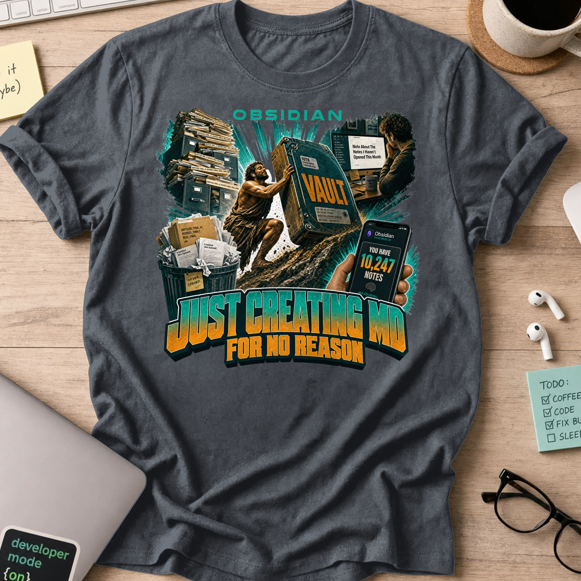 Just Creating MD for No Reason Shirt - Dark Heather