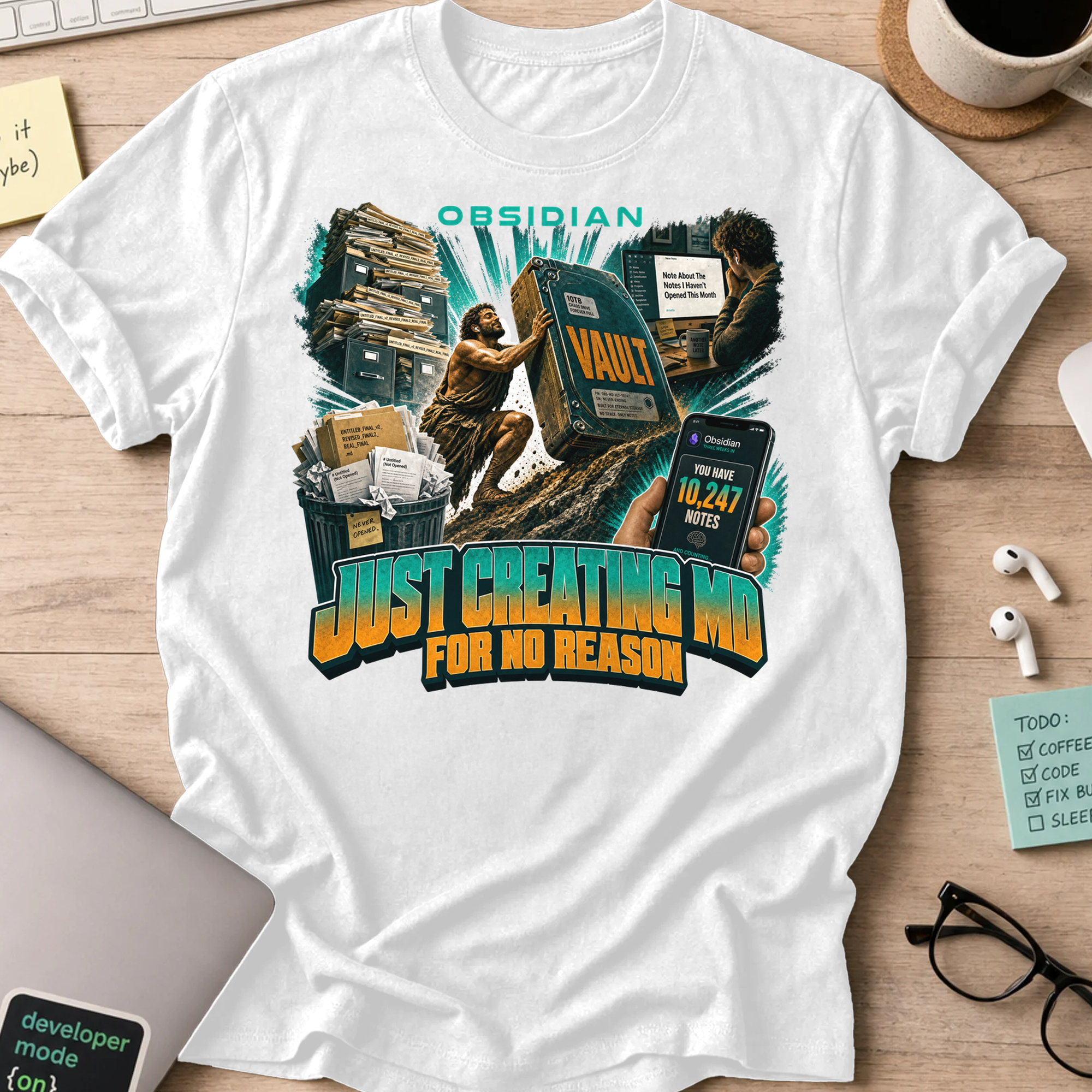 Just Creating MD for No Reason Shirt - White