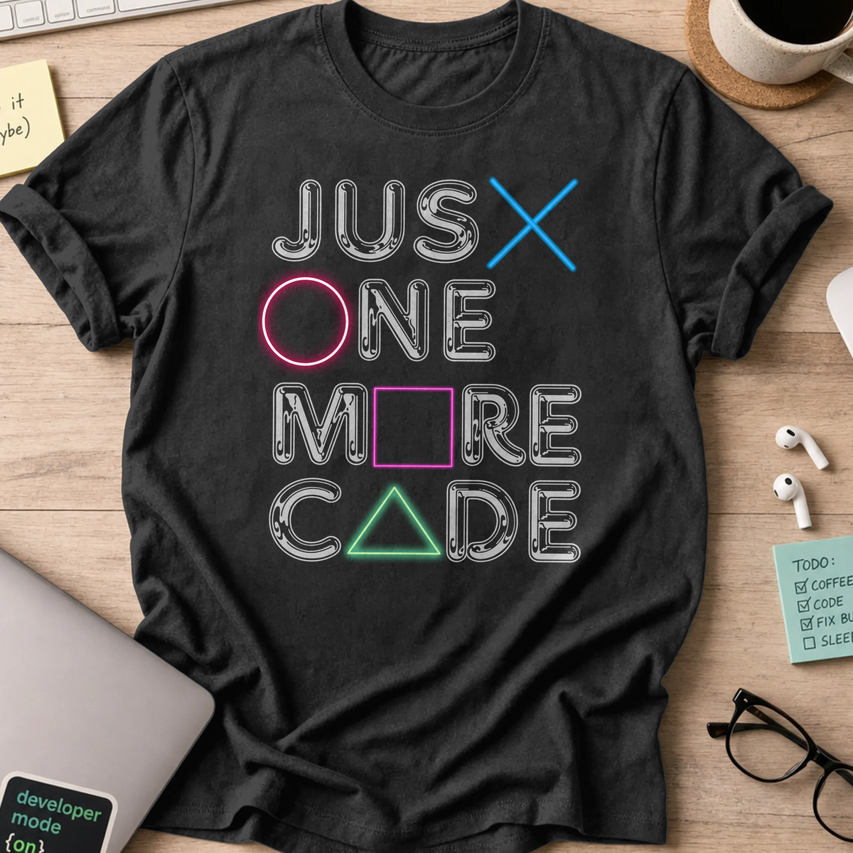 just one more code shirt - Black