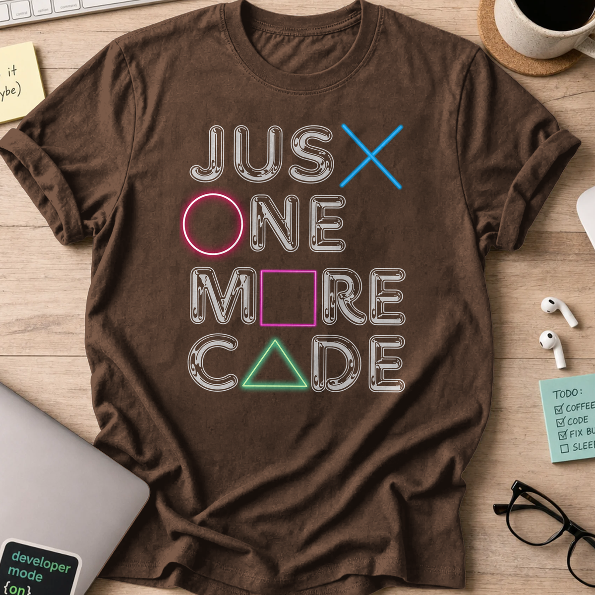 just one more code shirt - Dark Chocolate