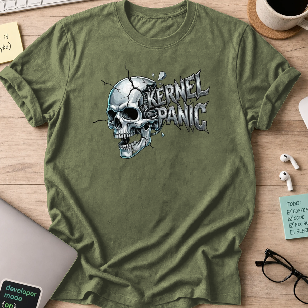 kernel panic shirt - Military Green