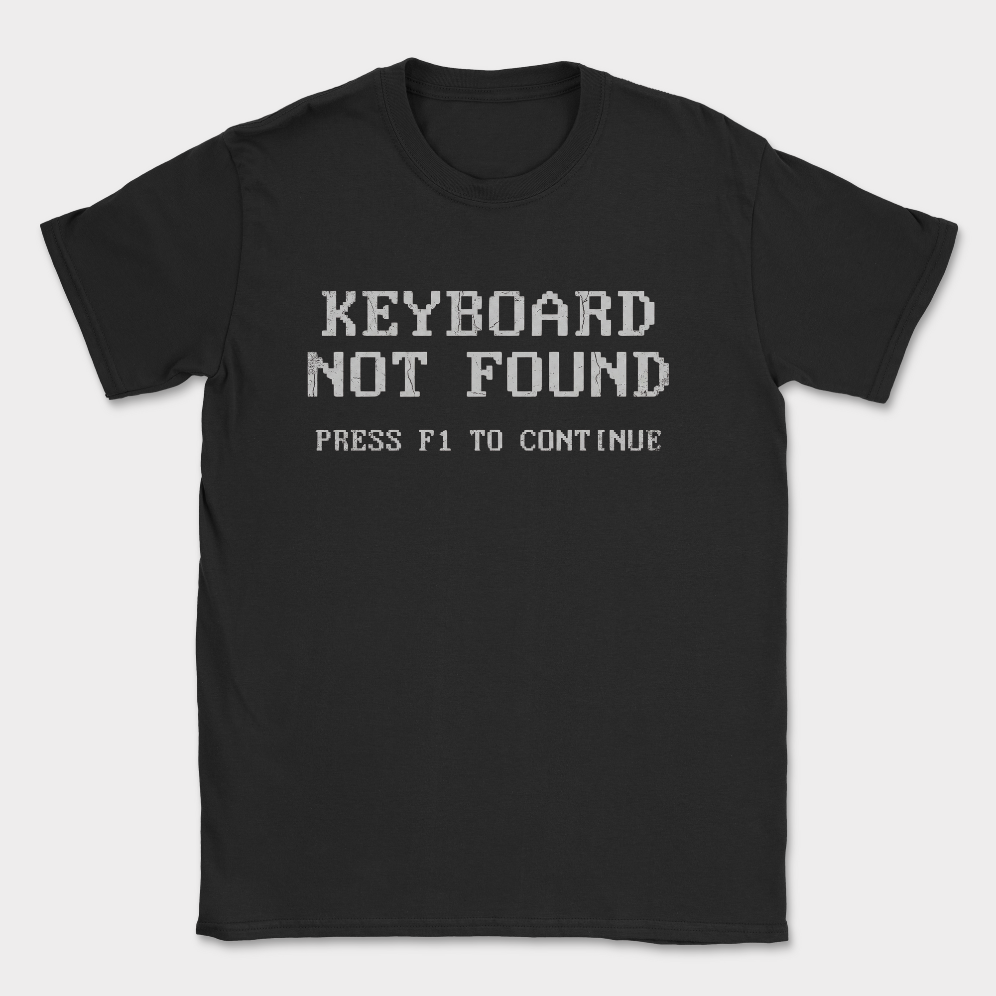 keyboard not found shirt — Black