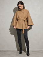 Women's Jacket High Neck Batwing Sleeve