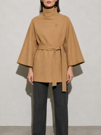 Women's Jacket High Neck Batwing Sleeve