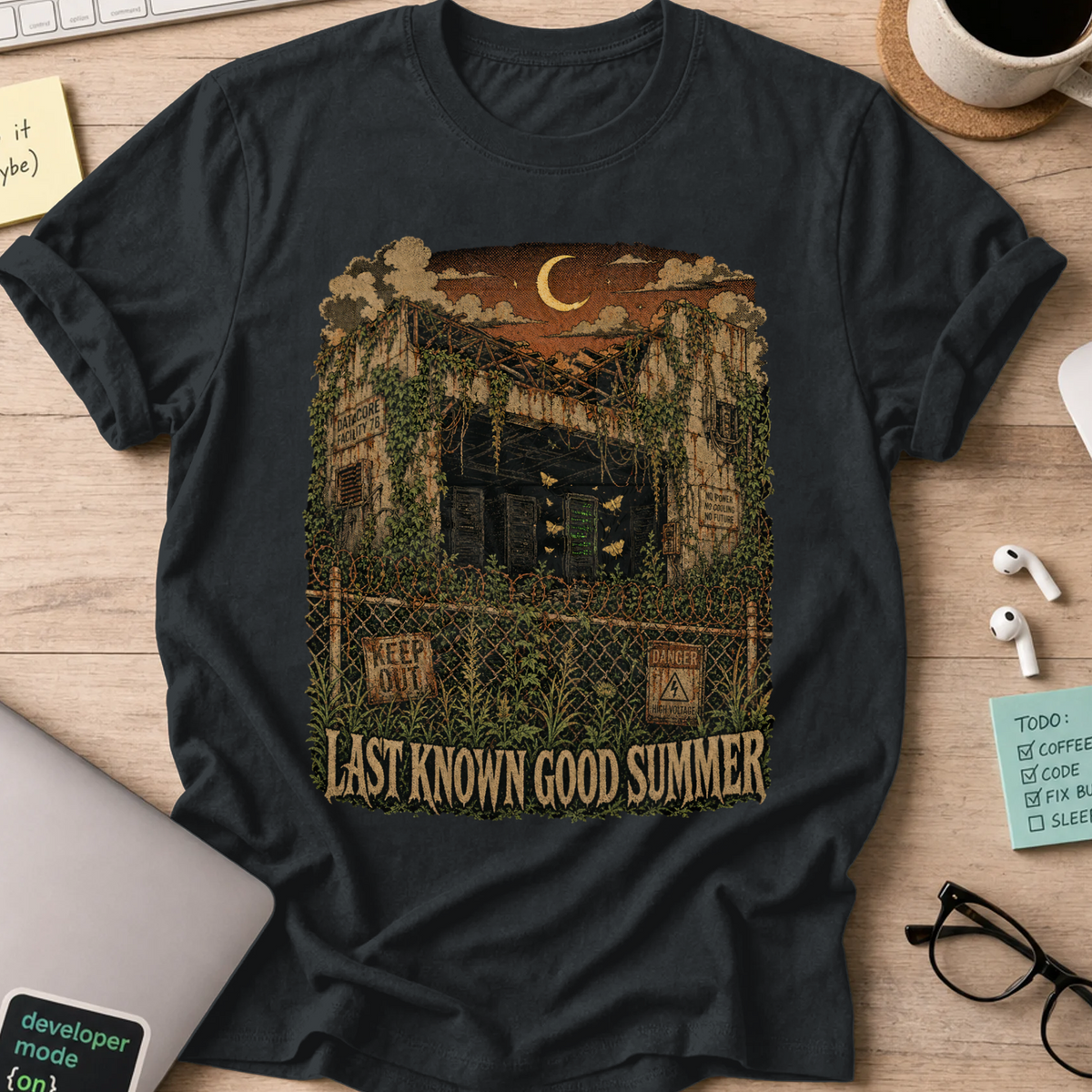 Last Known Good Summer Shirt — Black storefront mockup