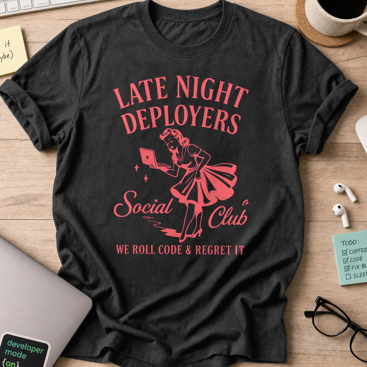 Late night deployer girls shirt - Black