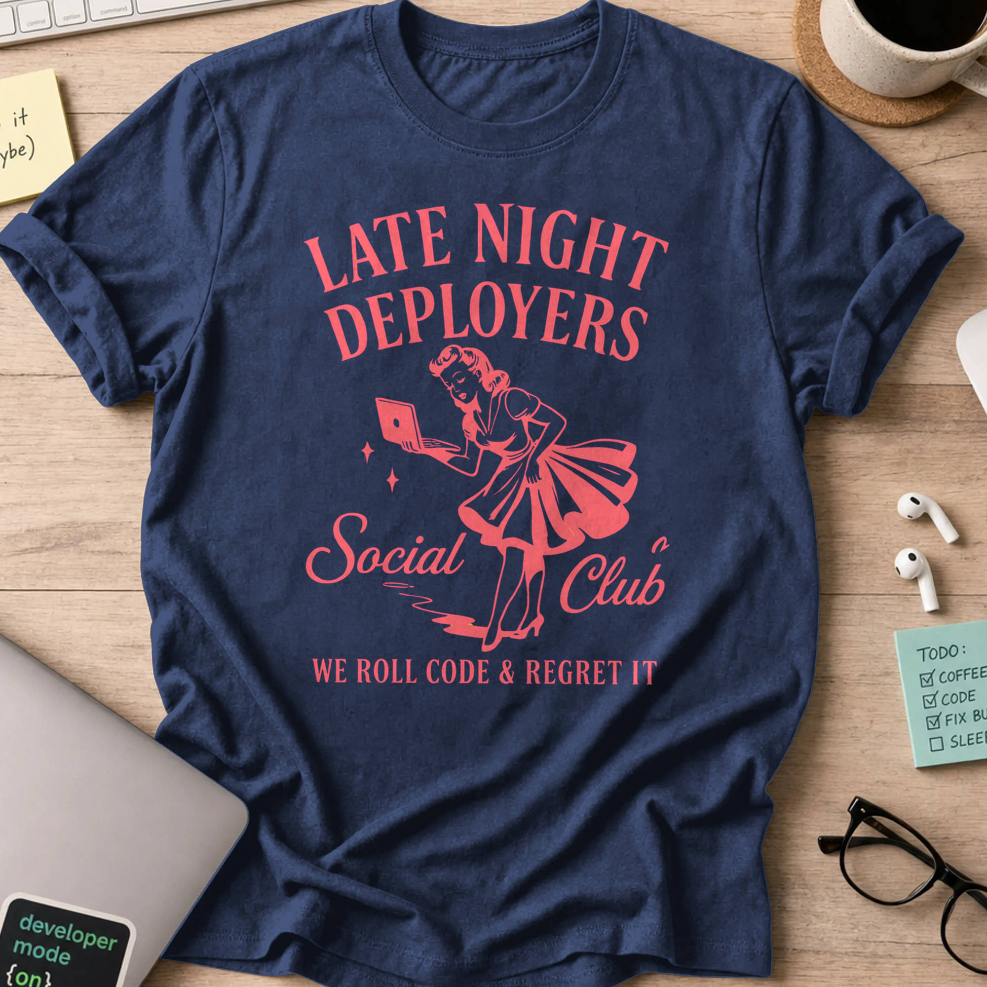 Late night deployer girls shirt - Navy