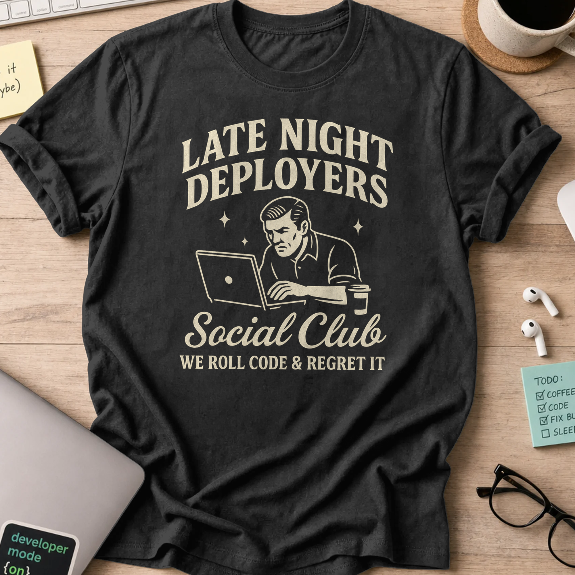 Late night deployer guys shirt - Black