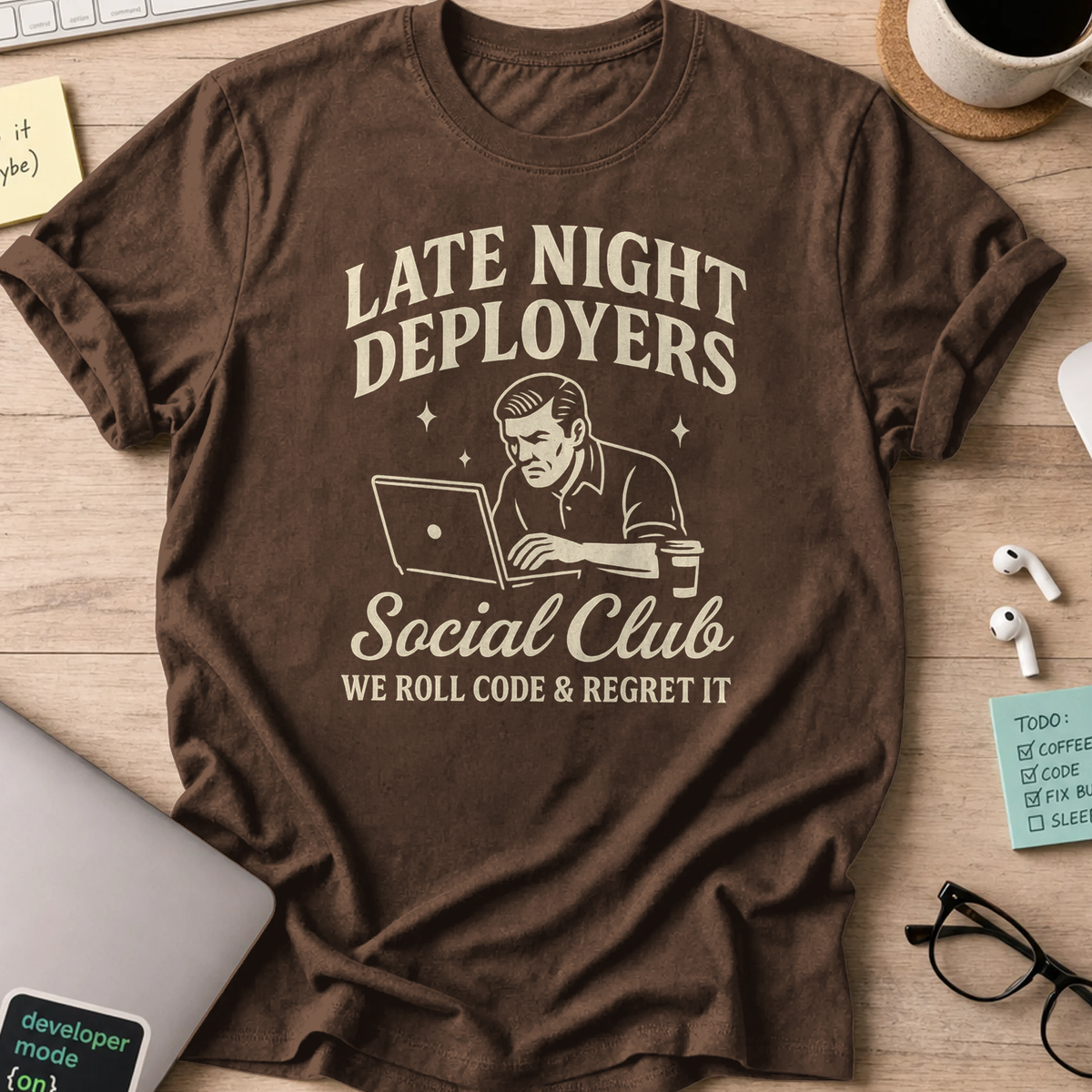 Late night deployer guys shirt - Dark Chocolate