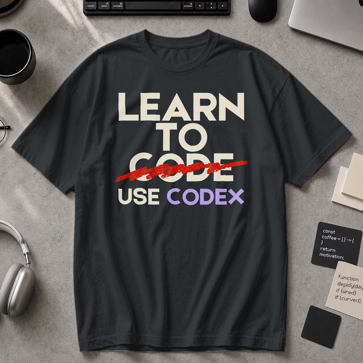 Learn To Code Use Codex Premium Shirt - Black