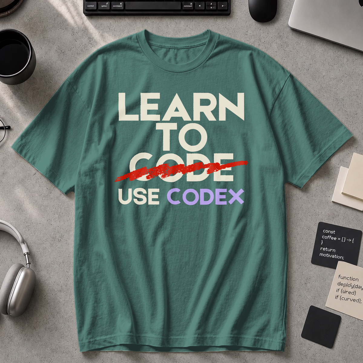 Learn To Code Use Codex Premium Shirt - Blue Spruce