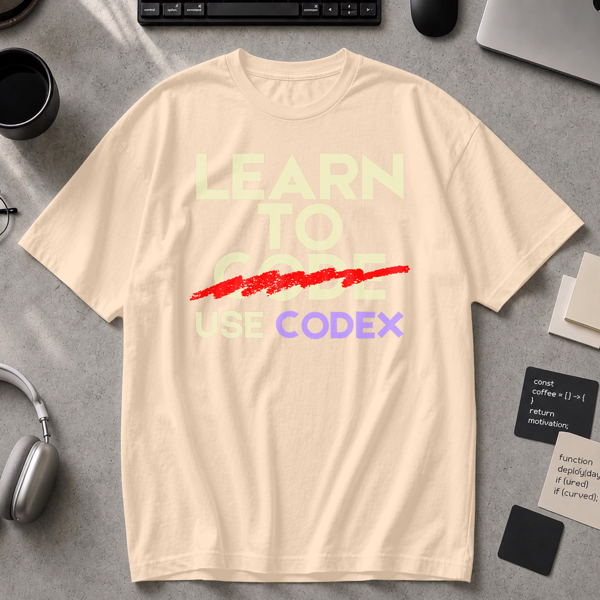 Learn To Code Use Codex Premium Shirt - Ivory