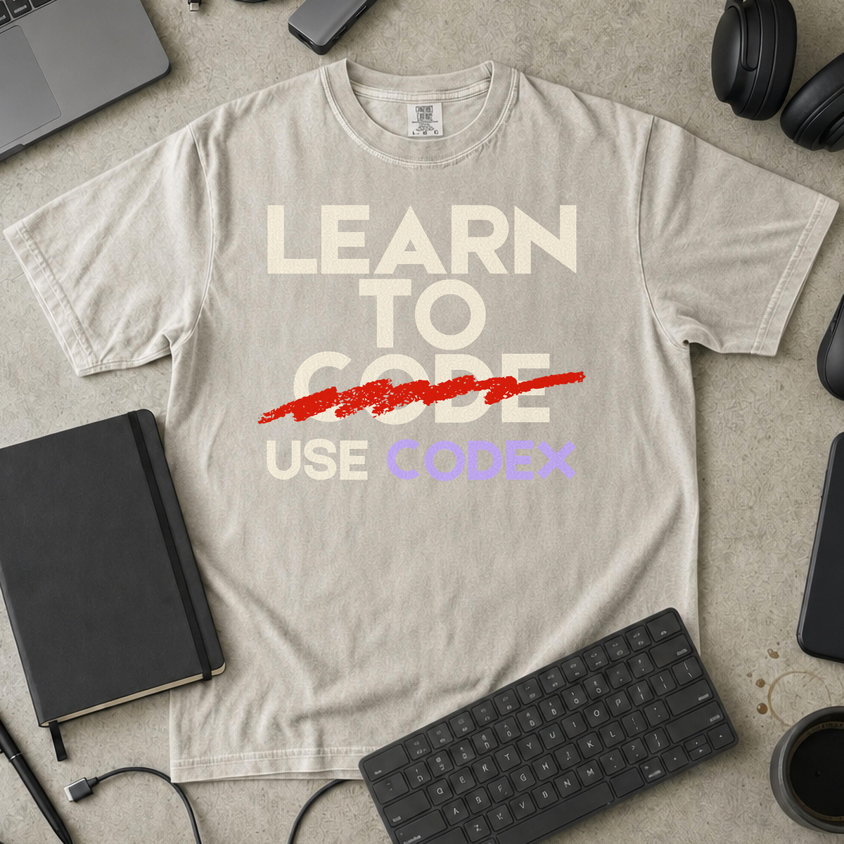 Learn To Code Use Codex Premium Shirt — ivory Premium Shirt mock-up