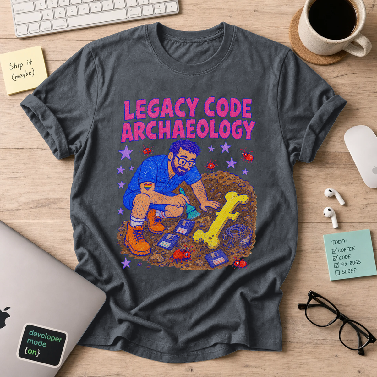 Legacy Code Archaeology Shirt — Dark Heather