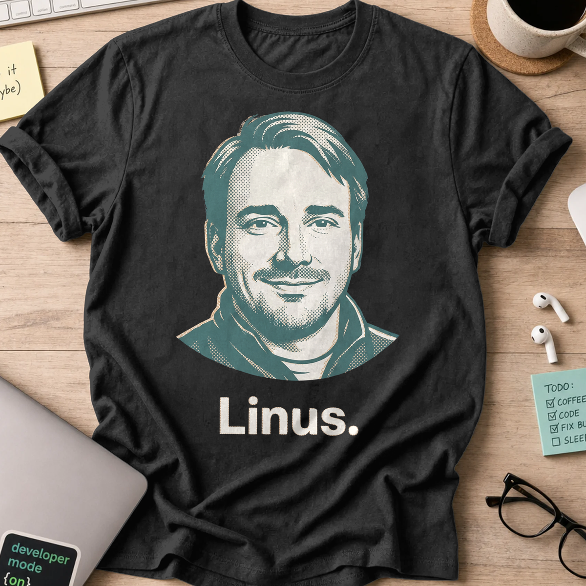 Linus Torvalds Shirt - Black