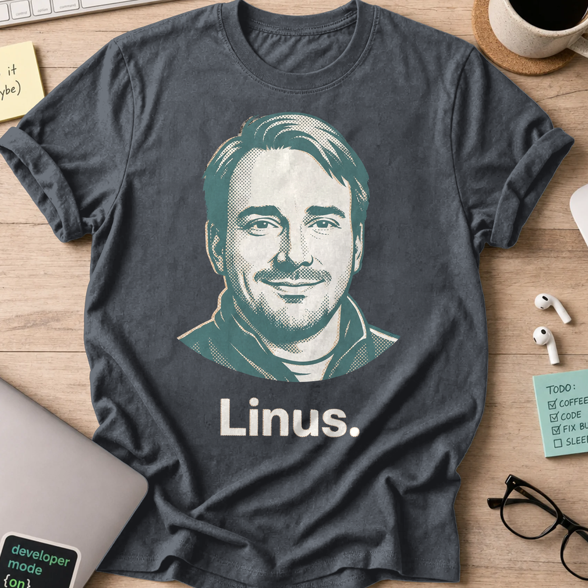 Linus Torvalds Shirt - Dark Heather