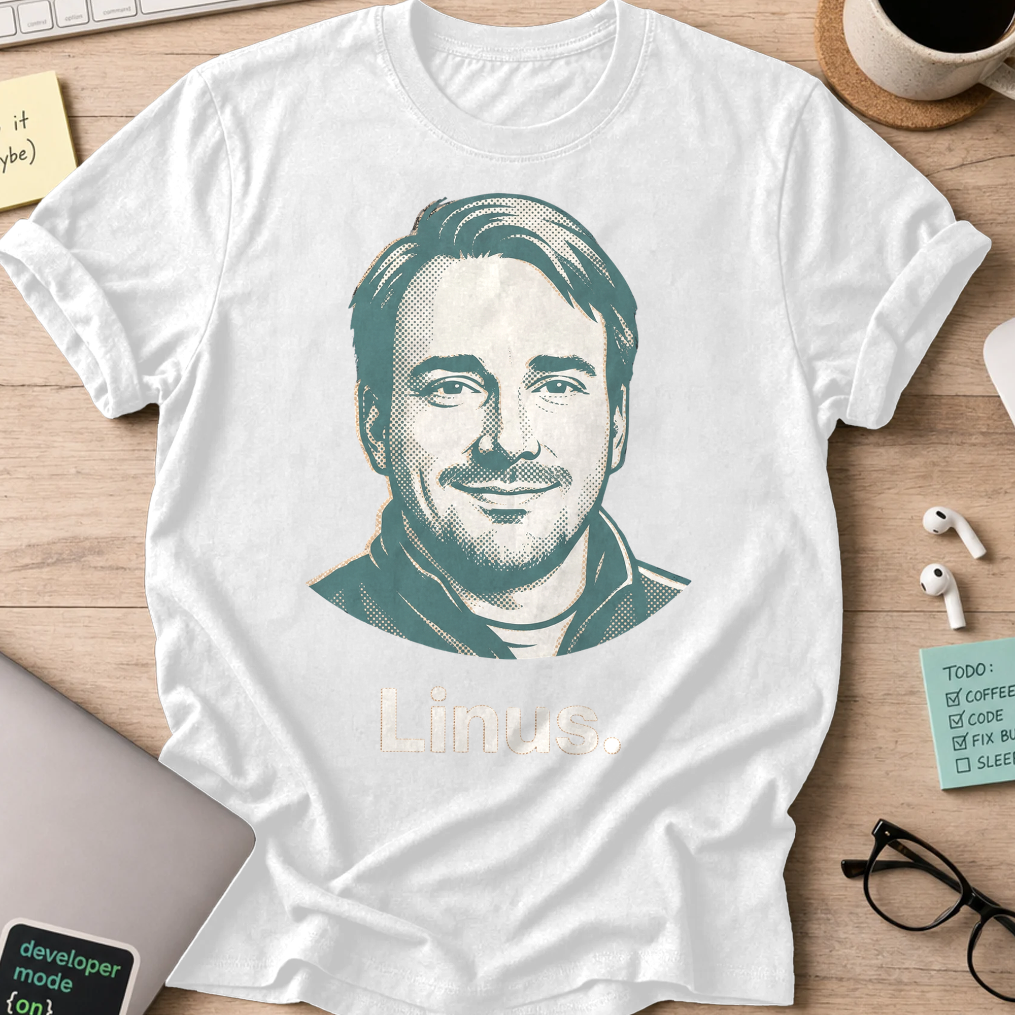 Linus Torvalds Shirt - White