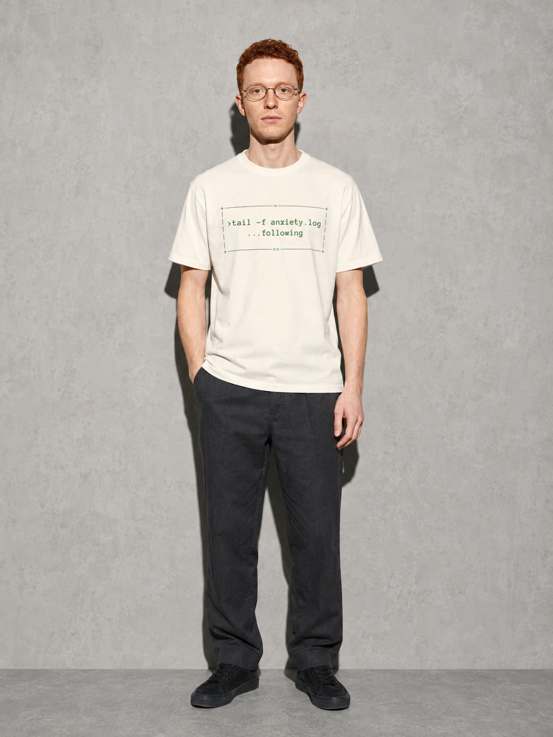 Linux Terminal Graphic IT Nerd T-Shirt – Ivory full