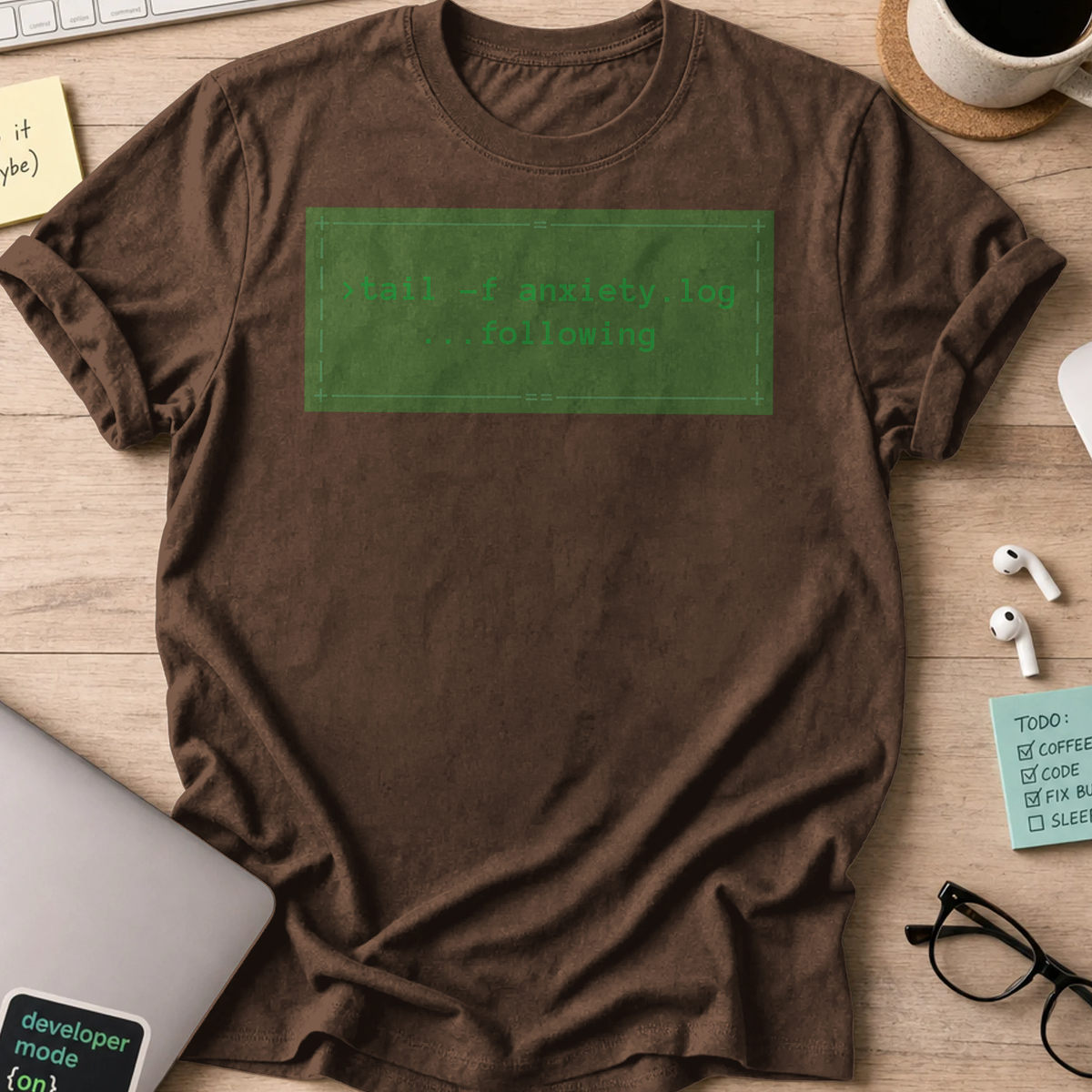 Linux Terminal Shirt - Dark Chocolate
